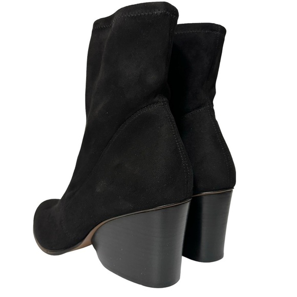 NEW Donald Plinar Pandra Black Stretch Suede Pull On Ankle Boots Booties Size 9 - Picture 5 of 14